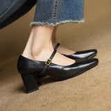Capri Genuine Leather Mary Jane Heel