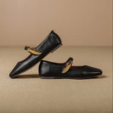 Lyra Italian Leather Buckle Flat