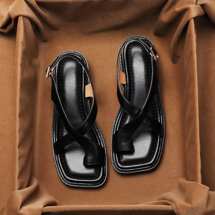 Italian Leather Cross Sandals