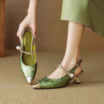 Savana Kitten Heel Mules in Camel — Heels