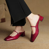 Comporta Italian leather Buckle Mule