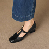 Celeste Italian leather T-Buckle Pump