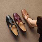 Celeste Italian leather T-Buckle Pump