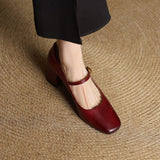 Capri Genuine Leather Mary Jane Heel