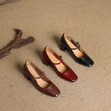 Capri Genuine Leather Mary Jane Heel