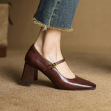 Capri Genuine Leather Mary Jane Heel