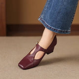Celeste Italian leather T-Buckle Pump