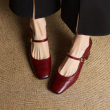 Capri Genuine Leather Mary Jane Heel