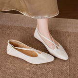 Cala Italian Leather Cross-Strap Pointed Flat