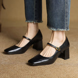 Capri Genuine Leather Mary Jane Heel