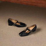 Celeste Italian leather T-Buckle Pump