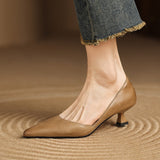 Cassis Italian Leather Kitten Heel