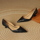 Cassis Italian Leather Kitten Heel