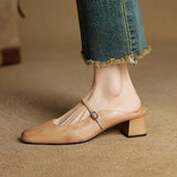 Comporta Italian leather Buckle Mule