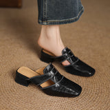 Fjord Italian Leather Square-Toe Mule