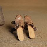 Liora Woven Buckle Mule