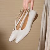 Cala Italian Leather Cross-Strap Pointed Flat