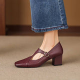 Celeste Italian leather T-Buckle Pump