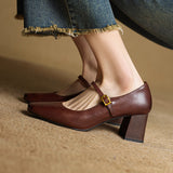 Capri Genuine Leather Mary Jane Heel