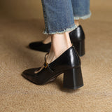 Capri Genuine Leather Mary Jane Heel