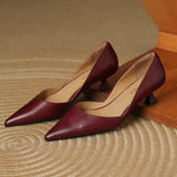 Cassis Italian Leather Kitten Heel