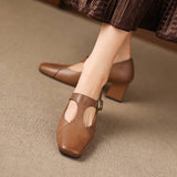 Celeste Italian leather T-Buckle Pump