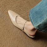 Valencia Genuine Leather Mules in Camel — Flats