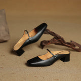 Comporta Italian leather Buckle Mule