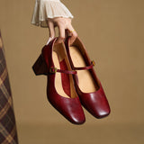 Capri Genuine Leather Mary Jane Heel
