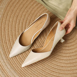 Cassis Italian Leather Kitten Heel