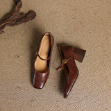 Capri Genuine Leather Mary Jane Heel