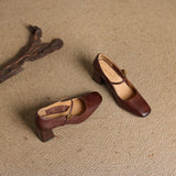 Capri Genuine Leather Mary Jane Heel