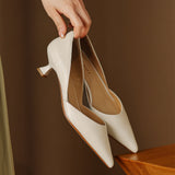 Cassis Italian Leather Kitten Heel
