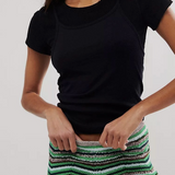 Solari Cotton Knit Stripe Shorts
