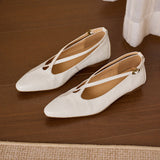 Cala Italian Leather Cross-Strap Pointed Flat