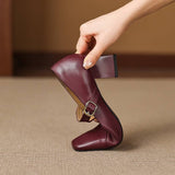Celeste Italian leather T-Buckle Pump