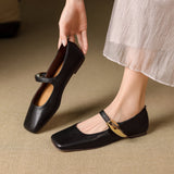 Lyra Italian Leather Buckle Flat