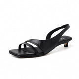 Biarritz Italian leather Line-Tied Heel
