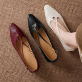 Cala Italian Leather Cross-Strap Pointed Flat