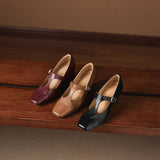 Celeste Italian leather T-Buckle Pump