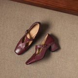 Celeste Italian leather T-Buckle Pump