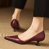 Cassis Italian Leather Kitten Heel