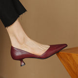 Cassis Italian Leather Kitten Heel