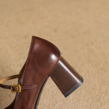 Capri Genuine Leather Mary Jane Heel