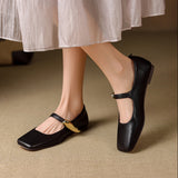 Lyra Italian Leather Buckle Flat