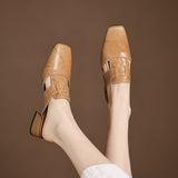 Fjord Italian Leather Square-Toe Mule