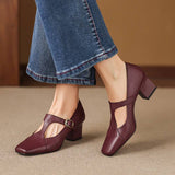 Celeste Italian leather T-Buckle Pump