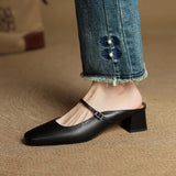 Comporta Italian leather Buckle Mule