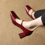 Capri Genuine Leather Mary Jane Heel