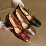Capri Genuine Leather Mary Jane Heel